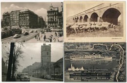 ** * 125 Db MODERN Magyar Fekete-fehér Városképes Lap / 125 MODERN Hungarian Black And White Town-view Postcards - Non Classés