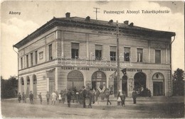 T2/T3 1916 Abony, Pestmegyei Abonyi Takarékpénztár, Vermes Aladár, Müller Mór, Perényi Mór üzlete. Kiadja Kássa Gyula - Unclassified