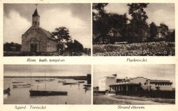 T2 Agárd (Gárdony), Római Katolikus Templom, Park, Strand étterem, Velencei Tó, Csónakok. Kiadja Nagy Vendelné - Unclassified