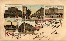 T2 1898 Budapest, Magyar Tudományos Akadémia, Gróf Széchenyi Szobor, Andrássy út, Nemzeti Múzeum, Petőfi Szobor, Műegyet - Sin Clasificación