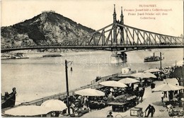 T2 1911 Budapest, Ferenc József Híd, Rakparton Piaci árusok, Gellérthegy - Non Classés