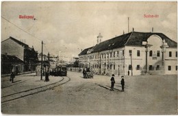 T2/T3 1910 Budapest II. Széna Tér, Régi Szent János Kórház, Villamos, Megállóhely (fl) - Unclassified