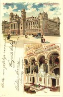 * T3 1900 Budapest V. Igazságügyi Palota, Belső. Kunstanstalt 'Kosmos' S. IX. Art Nouveau Litho (fa) - Unclassified