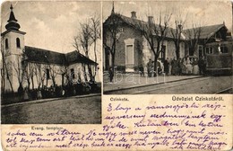 * T3 1927 Budapest XVI. Cinkota, HÉV (Helyiérdekű Vasút) Vasútállomás, Evangélikus Templom. Kiadja Vámos Manó (EK) - Unclassified