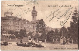 T2/T3 1907 Szeged, Széchenyi Tér, Városháza, Piaci árusok, Hay Miksa üzlete. Kiadja Grünwald Herman (EK) - Ohne Zuordnung