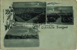 ** T3/T4 Szeged, Széchenyi Tér, Közúti Híd, Városháza. Kiadja Traub B. és Társa Art Nouveau, Floral (EB) - Ohne Zuordnung