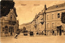 T2/T3 1911 Szeged, Jókai Utca, Merkler Á. Hermann üzlete, Szegedi Gőzmalom Lisztraktára, Schicht Szappan Reklámja, Villa - Ohne Zuordnung