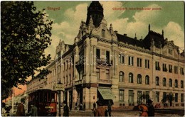 T2 1912 Szeged, Csongrádi Takarékpénztár Palota, Gyógyszertár, Schwarcz üzlete, SZKV Megállóhely, Villamos - Unclassified