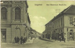 T2/T3 1918 Szigetvár, Báró Biedermann Rezső Utca, Spitzer Benő és Oscsodál Gusztáv üzlete (EK) - Ohne Zuordnung