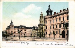 T2/T3 1902 Arad, Városháza Tér. Bloch H. Nyomdája / Town Hall (EK) - Unclassified