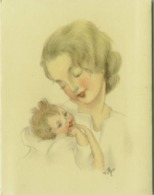 LER SIGNED 1930s POSTCARD - MOTHER & KID - EDIT BALLERINI & FRATINI N. 1122 (BG541) - Busi, Adolfo