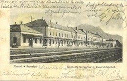 T2/T3 1905 Brassó, Kronstadt, Brasov; Központi Pályaudvar, Vasútállomás. Kiadja Kovács Miklós és Társa / Central-Bahnhof - Sin Clasificación