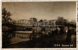 T2/T3 1941 Dés, Dej; Szamos Híd, Folyóparton Magyar Katonák / Somes Bride, Hungarian Soldiers On The Riverside. Photo (E - Sin Clasificación