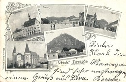 T2/T3 1898 Déva, Vár, Piac Tér, Vármegyeház, Vajdahunyad Vára, Fő Utca / Castles, Market Square, County Hall, Main Stree - Sin Clasificación