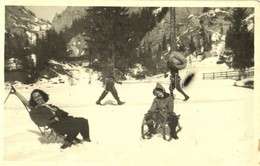 * T2 1944 Gyergyószentmiklós, Gheorgheni; Szánkózás A Gyilkos-tónál, Téli Sport, Katonák / Sledding At Lacul Rosu (Red L - Non Classés