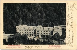 T2 1903 Herkulesfürdő, Herkulesbad, Baile Herculane; Ferenc József Udvar, Fürdőépület / Franz Josef's-Hof / Spa, Bathing - Unclassified