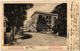 T2 1902 Herkulesfürdő, Herkulesbad, Baile Herculane; Ferenc József Udvar, Fürdőépület. Kiadja Jäger J.  / Franz Josef's- - Ohne Zuordnung