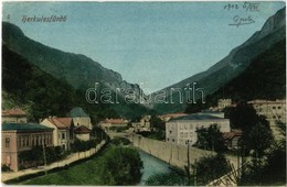 T2/T3 1902 Herkulesfürdő, Herkulesbad, Baile Herculane; Látkép, Híd, Fürdő / General View, Bridge, Bathing House, Spa Ho - Non Classés