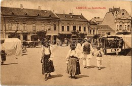 * T3 Lugos, Lugoj; Izabella Tér, Központi Sörcsarnok, üzletek, Piaci árusok. Kiadja Szidon József  / Square, Beer Hall,  - Sin Clasificación