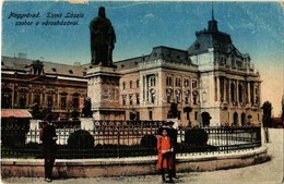 * T2/T3 1918 Nagyvárad, Oradea; Szent László Szobor A Városházával, Takarékpénztár / Statue, Town Hall, Savings Bank (ko - Ohne Zuordnung