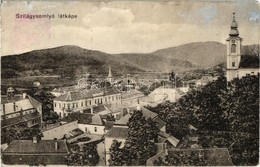 T2/T3 1916 Szilágysomlyó, Simleu Silvaniei; Látkép, Templom / General View With Church (gyűrődés / Crease) - Ohne Zuordnung