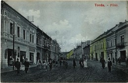 T2/T3 1908 Torda, Turda; Fő Tér, Leob Dávid, Sterl Gyula üzlete. Kiadja Füssy József / Main Square, Shops (EK) - Unclassified