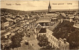 T2 1923 Torda, Turda; Vedere Generala / Látkép, üzletek, Piaci árusok / General View, Shops, Market Vendors - Unclassified