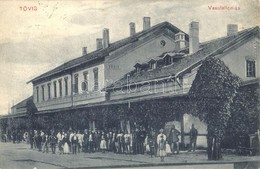 T3/T4 Tövis, Teius; Vasútállomás. Kiadja Róth S. József Vasúti Vendéglős / Bahnhof / Railway Station (fa) - Unclassified