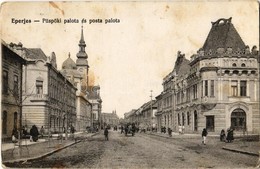 T2/T3 1916 Eperjes, Presov; Püspöki Palota és Posta Palota, Zavaczky Gyula Könyvnyomdája. Kiadja Grosszmann Ernő 'Pallas - Zonder Classificatie