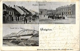 T2/T3 1903 Galgóc, Hlohovec; Ferenc József Tér, üzletek, Vasúti Híd A Vág Folyó Fölött. Kiadja Szold Jakab Műintézete /  - Unclassified