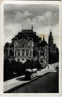 T2/T3 1938 Kassa, Kosice; Divadlo A Dóm / Színház, Székesegyház, Villamos. Kiadja Fried / Theatre, Cathedral, Tram + '19 - Ohne Zuordnung