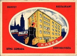 T2/T3 Kassa, Kosice; Hotel Palace Szálloda és étterem Reklámlapja. Wiko Litográfia / Hotel And Restaurant Advertisement  - Unclassified