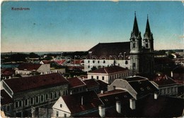 * T3 1917 Komárom, Komárno; Látkép, Templom. Kiadja Czike Dénes / General View, Church (szakadás / Tear) - Ohne Zuordnung