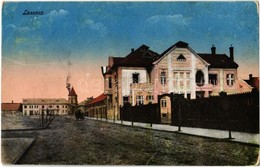 T2/T3 1919 Losonc, Lucenec; Vásártér, Heksch Nyaraló. Kiadja Lantos Aranka / Market Square, Villa (gyűrődés / Crease) - Ohne Zuordnung