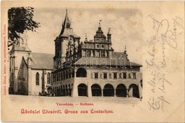 T2/T3 1900 Lőcse, Levoca; Városháza, Piaci árusok, Római Katolikus Templom. Kiadja Latzin János / Rathaus / Town Hall, M - Ohne Zuordnung