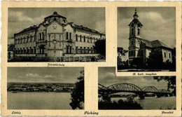 T2 1942 Párkány, Stúrovo; Járásbíróság, Római Katolikus Templom, Látkép, Duna Híd / District Court, Catholic Church, Gen - Ohne Zuordnung