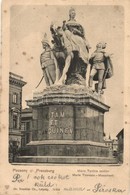 T2/T3 1903 Pozsony, Pressburg, Bratislava; Mária Terézia Szobor / Maria Theresia Monument / Maria Theresa Statue (fl) - Unclassified