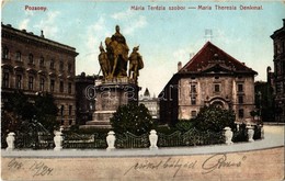 T2/T3 1908 Pozsony, Pressburg, Bratislava; Mária Terézia Szobor. Fotochrom L. & P. P. 1254. / Maria Theresia Monument /  - Ohne Zuordnung