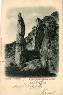T4 1903 Rajecfürdő, Rajecké Teplice; Előörs Sziklák. Gansel Lipót 120. / Vorposten / Rock Formation (vágott / Cut) - Ohne Zuordnung