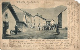 * T3/T4 1918 Ruttka, Vrútky; Utcakép. Moskóczi Ferenczné Kiadása / Street View  (EM) - Ohne Zuordnung