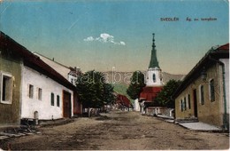 T2/T3 1928 Svedlér, Svedlár; Ágostai Evangélikus Templom, Utca / Street, Church (EK) - Ohne Zuordnung