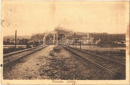 T3 1915 Trencsén, Trencín; Látkép, Vasúti Híd, Vár / Trenciansky Hrad / General View With Railway Bridge And Castle (EK) - Ohne Zuordnung