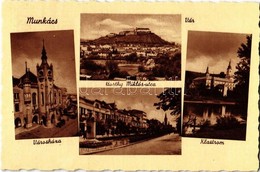 ** T2 Munkács, Mukacheve, Mukacevo; Városháza, Vár, Klastrom, Horthy Miklós Utca / Town Hall, Castle, Monastery, Street - Non Classificati