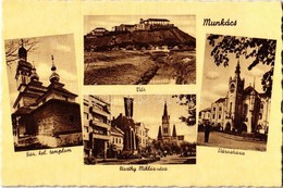 ** T2/T3 Munkács, Mukacheve, Mukacevo; Vár, Görögkeleti Templom, Horthy Miklós Utca, Városháza / Castle, Orthodox Church - Unclassified