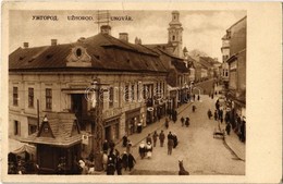 T2/T3 Ungvár, Uzshorod, Uzhorod; Utca, Templom, üzletek, Kioszk, Piac / Street, Shops, Kiosk, Church, Market - Ohne Zuordnung