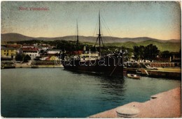 T2/T3 1918 Novi Vinodolski, Novi, Novoga; Kikötő Gőzhajóval. M. Baran  826. Wilhelm Berger Fotograf / Port With Steamshi - Non Classificati