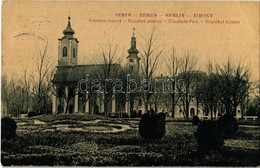 T2/T3 1910 Zimony, Semlin, Zemun; Elisabet Perivoj / Erzsébet Sétatér, Ortodox Templom. W. L. 906. / Park, Serbian Ortho - Unclassified