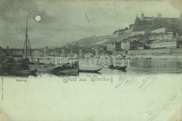 T2/T3 1897 (Vorläufer!) Würzburg, Festung / Castle At Night (fl) - Non Classés