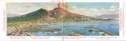 ** T2/T3 Naples, Napoli; Il Vesuvio E La Ferrovia E La Funicolare Vesuviana / Mount Vesuvius With Railway And Funicular. - Ohne Zuordnung