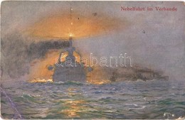 ** T4 Nebelfahrt Im Verbande. 'Unsere Marine' Wohlgemuth & Lissner Kunstverlag / German Navy Battleship S: Prof. Hans. B - Non Classés